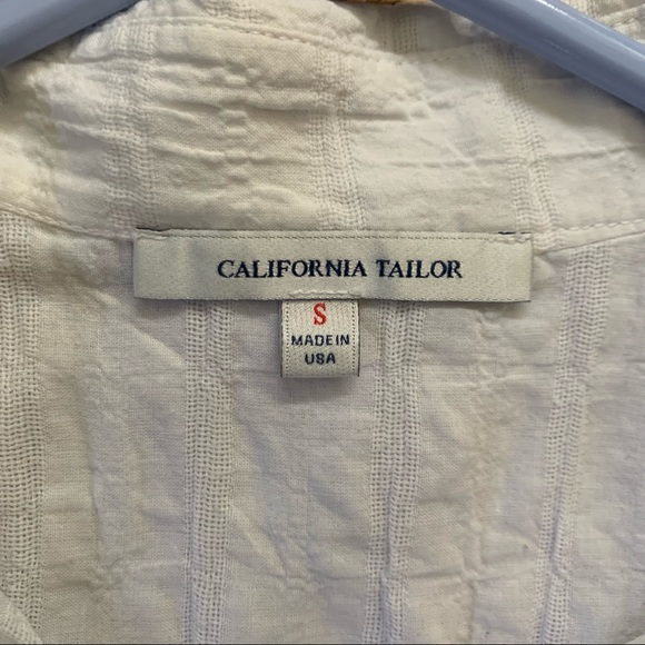 California Tailor peter pan collar seersucker tank, S - Picture 3 of 3